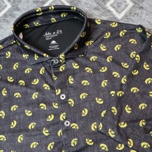Johnnie-O Iowa Hawkeyes Performance Polo Shirt Gray Yellow Mens Medium UPF 50